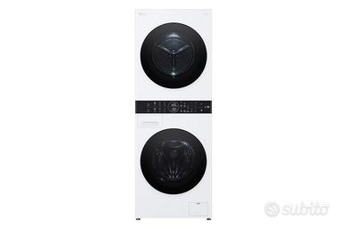 Lg Lavasciuga 12 + 10 Kg WASHTOWER Bianco e Nero