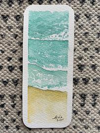 Segnalibro dipinto a mano - Onde