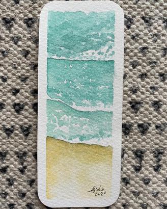 Segnalibro dipinto a mano - Onde