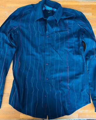 Camicia Casual Desigual – Petrolio con Ricami Mult