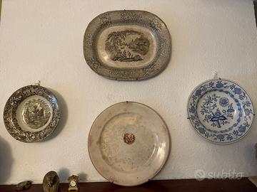 Lotto 4 piatti decorativi antichi/vintage
