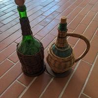 Fiaschetti vimini impagliati Artigianato Vintage