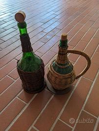 Fiaschetti vimini impagliati Artigianato Vintage