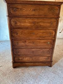 Cassettiera antica in ciliegio e castagno