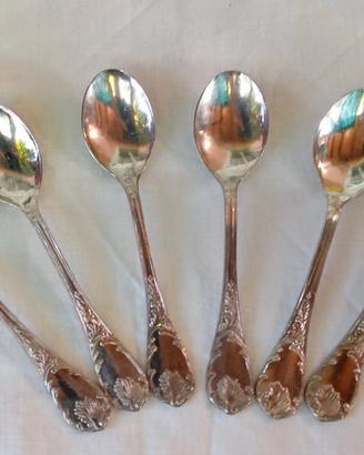 6 cucchiaini vintage placati argento 
