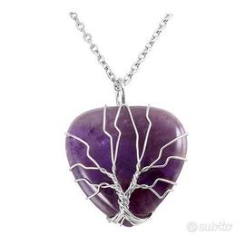 Collana in argento 925 con cuore di ametista NUOVA