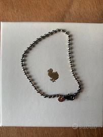 Bracciale bollicine dodo argento e oro rosa 9k