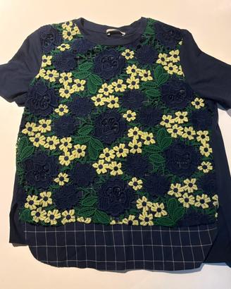 T-shirt Zara cotone e pizzo