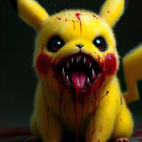 Stampa Serigrafia Numerata Pokemon Pikachu Creepy