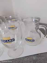 Set 6 bicchieri e caraffa Ricard.