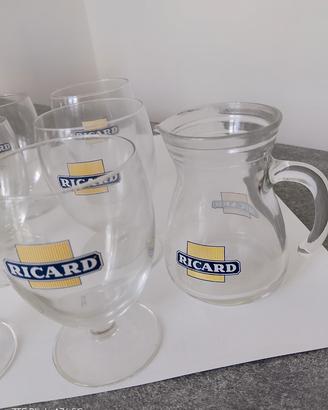 Set 6 bicchieri e caraffa Ricard.