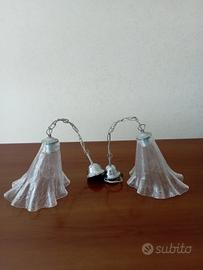 Coppia di lampade a sospensione anni 70.