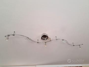 lampadari moderni acciaio 5 faretti 