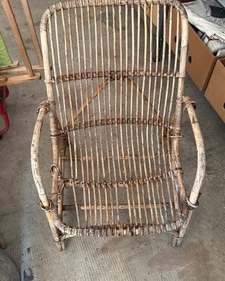 Sedie giardino midollino vintage
