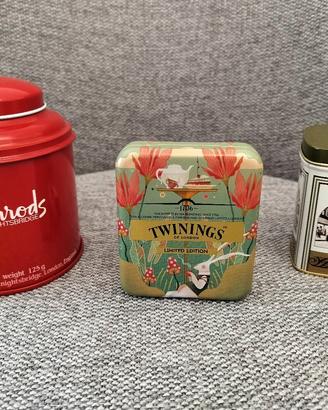 Contenitori Harrods e Twinings