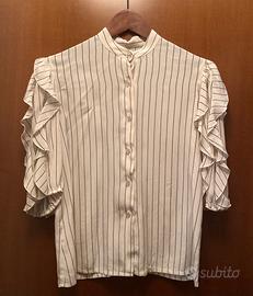 Camicetta pura seta sartoriale a righe