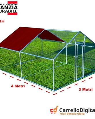 Recinto per Polli 3x4 m x h 2 m – 12 mq bordeaux
