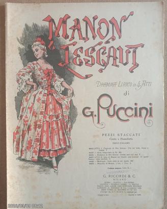 Spartito musicale antico Puccini ed. Ricordi 1920
