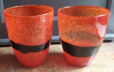 Vasi vetro di Murano Ca dei Vetrai 1970 arancione