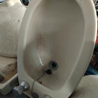 sanitari bagno ceramica colore beige n°6 pezzi