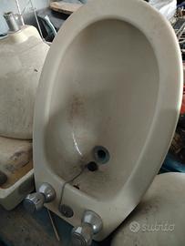 sanitari bagno ceramica colore beige n°6 pezzi