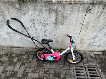 Bici bambina bambino Btwin 14"  rotelle con barra