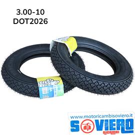 Coppia Copertoni Michelin 3.00-10 S83 Vespa 50 Spe