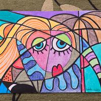 Quadro astratto pastello su tela