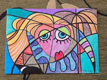 Quadro astratto pastello su tela