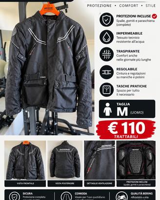 Giacca moto uomo completa dí protezioni
