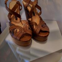 Sandali marroni in vera pelle 39