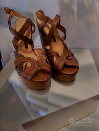 Sandali marroni in vera pelle 39