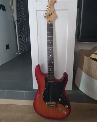 chitarra elettrica con sacca e amplificatore 