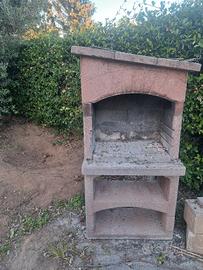 barbecue in pietra cemento da giardino