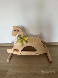 Cavallino a dondolo 100% legno