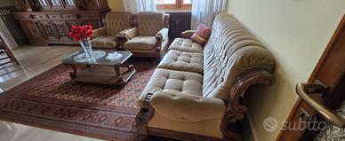 Salotto Classico di Pregio Divano Letto 2 Poltrone