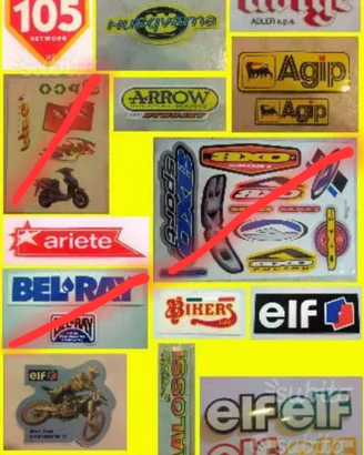 Adesivi moto (lotto stock vintage auto collezione)