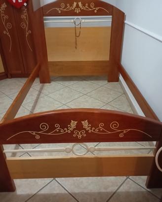 LETTO E MENSOLE PURO CILIEGIO