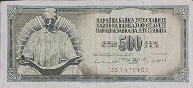Banconota 500 dinara Jugoslavia 1981 - 