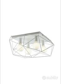Plafoniera geometrica in metallo bianco