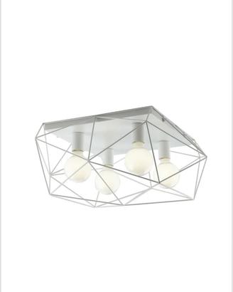 Plafoniera geometrica in metallo bianco