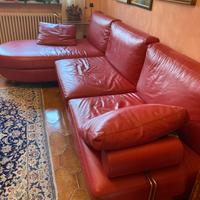 DIVANO IN PELLE FIORE DESIREE CON PENISOLA