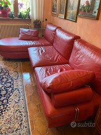 DIVANO IN PELLE FIORE DESIREE CON PENISOLA