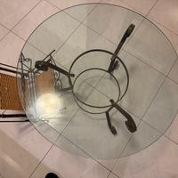 Tavolo ferro battutto e cristallo porta riviste