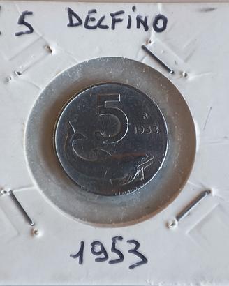 5 lire "DELFINO" 1953
