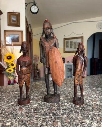 Sculture Africane intagliate a mano Antiquariato