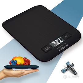 Bilancia da cucina con display LCD, 5 kg max, nero