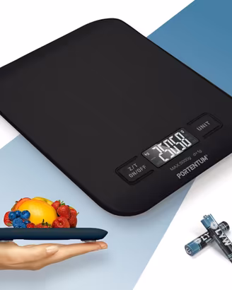 Bilancia da cucina con display LCD, 5 kg max, nero