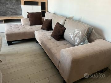 Divano alcamtare marrone e beige 290 con shenlong