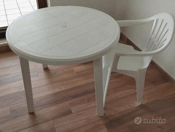  sedie da giardino bianche in resina 